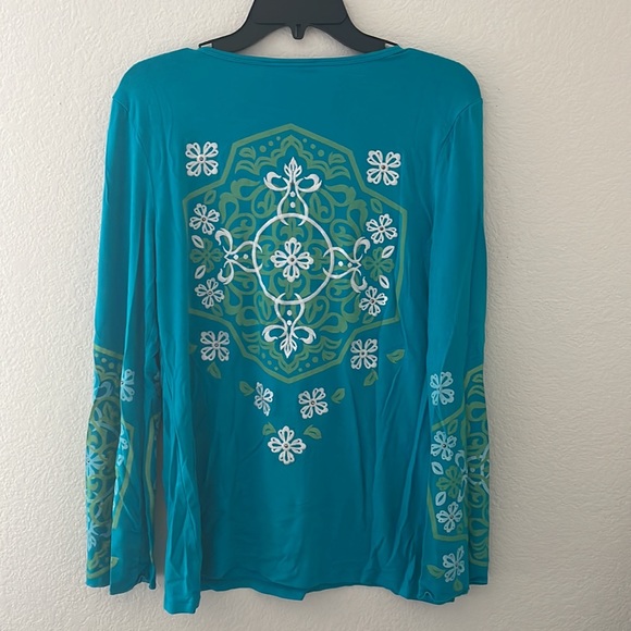 INC XL. Blue/Green top - Picture 6 of 7